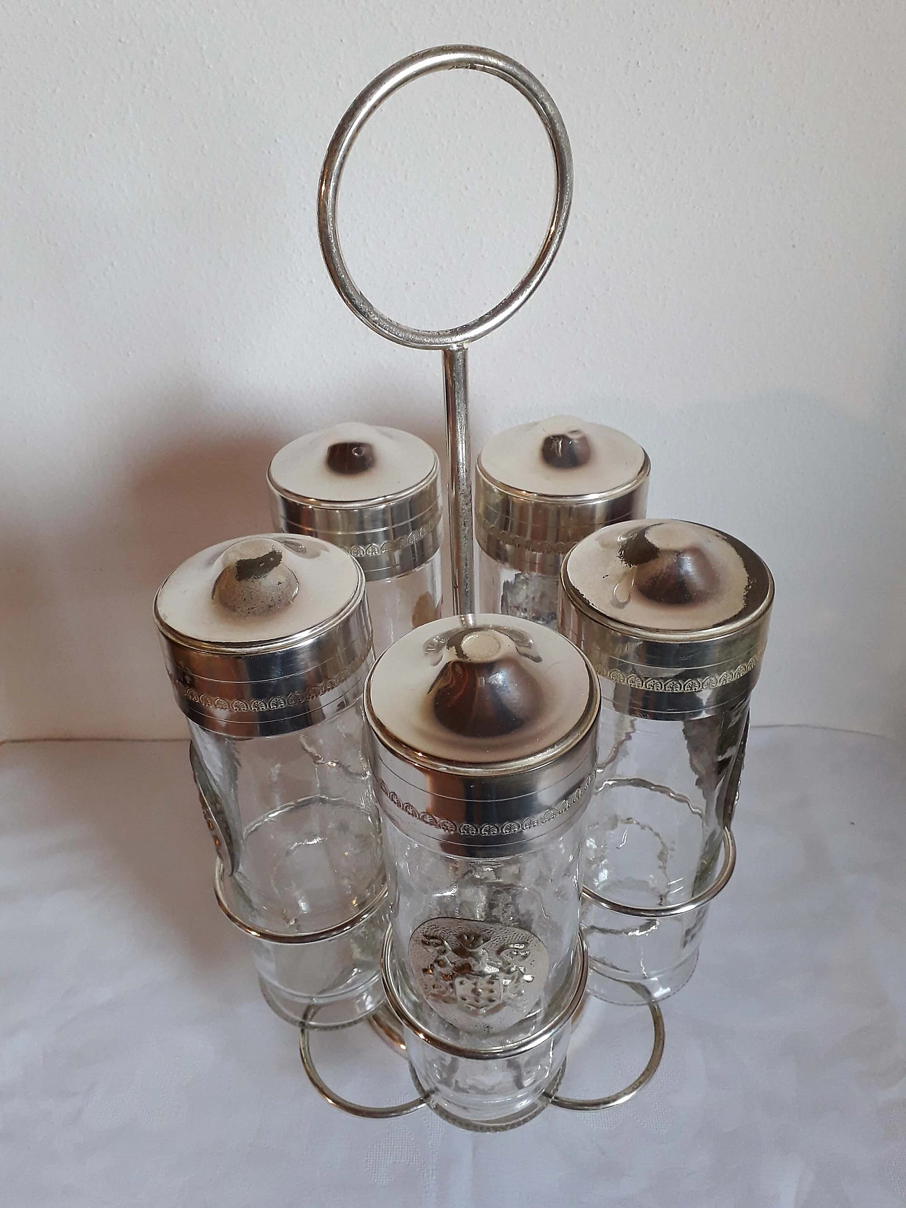 Toschi glass and silver containers for fruit in alcohol, 1960s 1470201