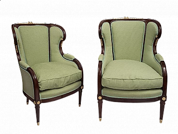 Pair of Napoleon III style armchairs in mahogany, 19th century
