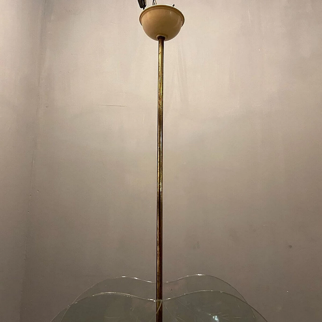 Lampadario in vetro acidato di Pietro Chiesa, anni '40 1470308