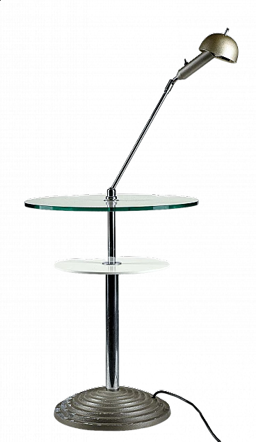 Small table with lamp by Puppa and Raggi for Fontana Arte, 1980s