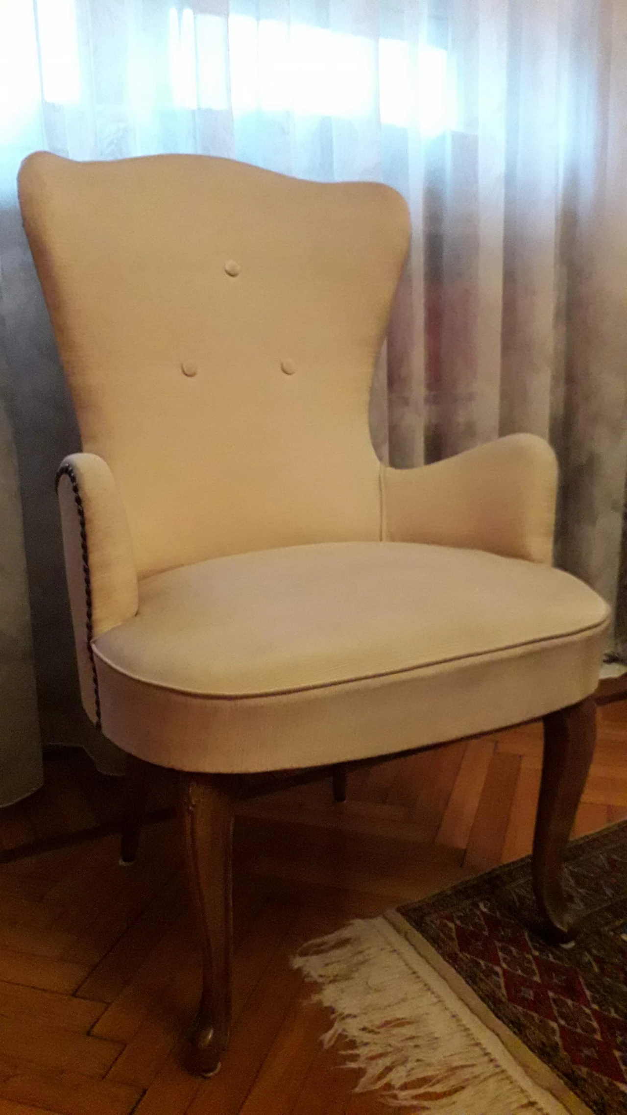 Beige armchairs for bedroom, 1960s 1470929