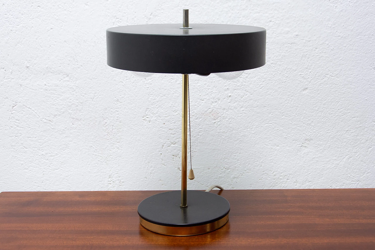 Lampada da tavolo in plastica nera e metallo, anni '60 1470935
