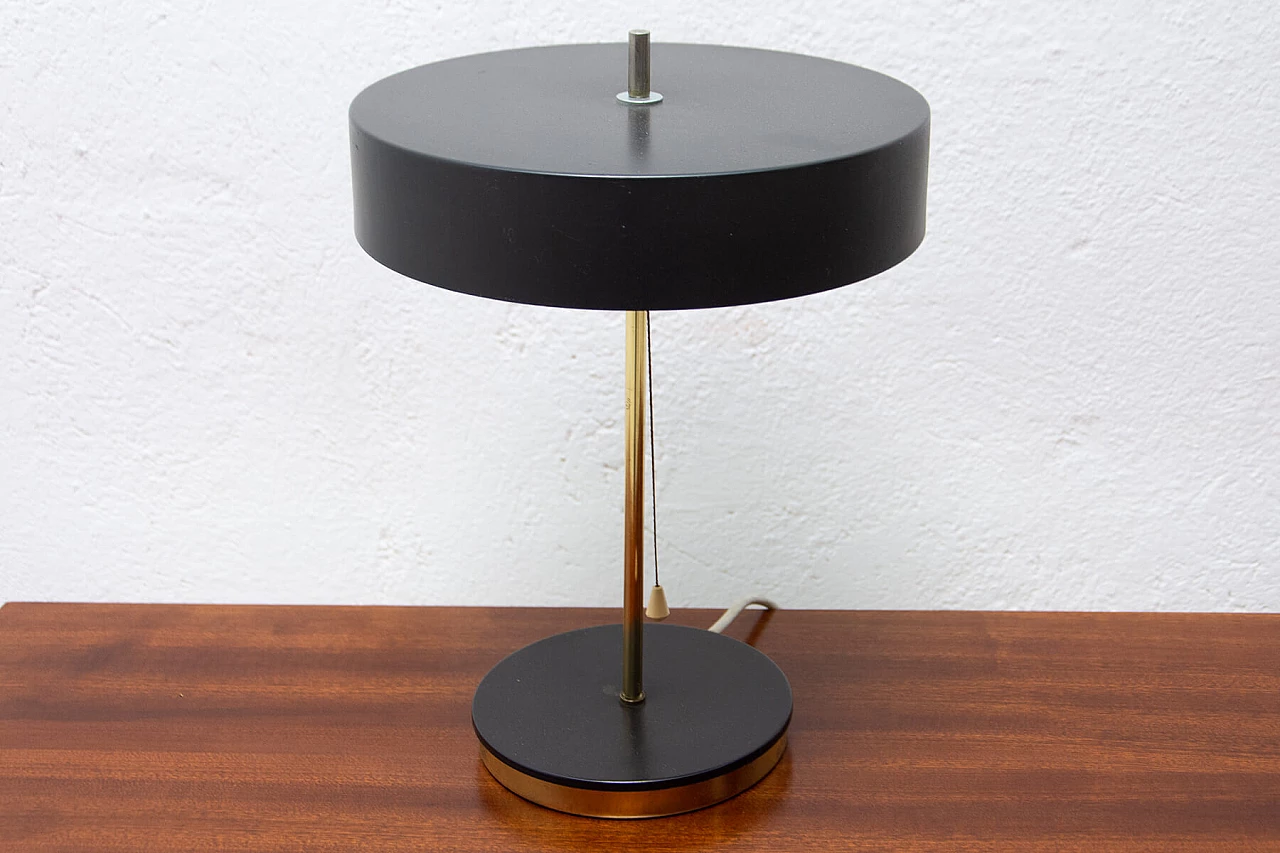 Lampada da tavolo in plastica nera e metallo, anni '60 1470936