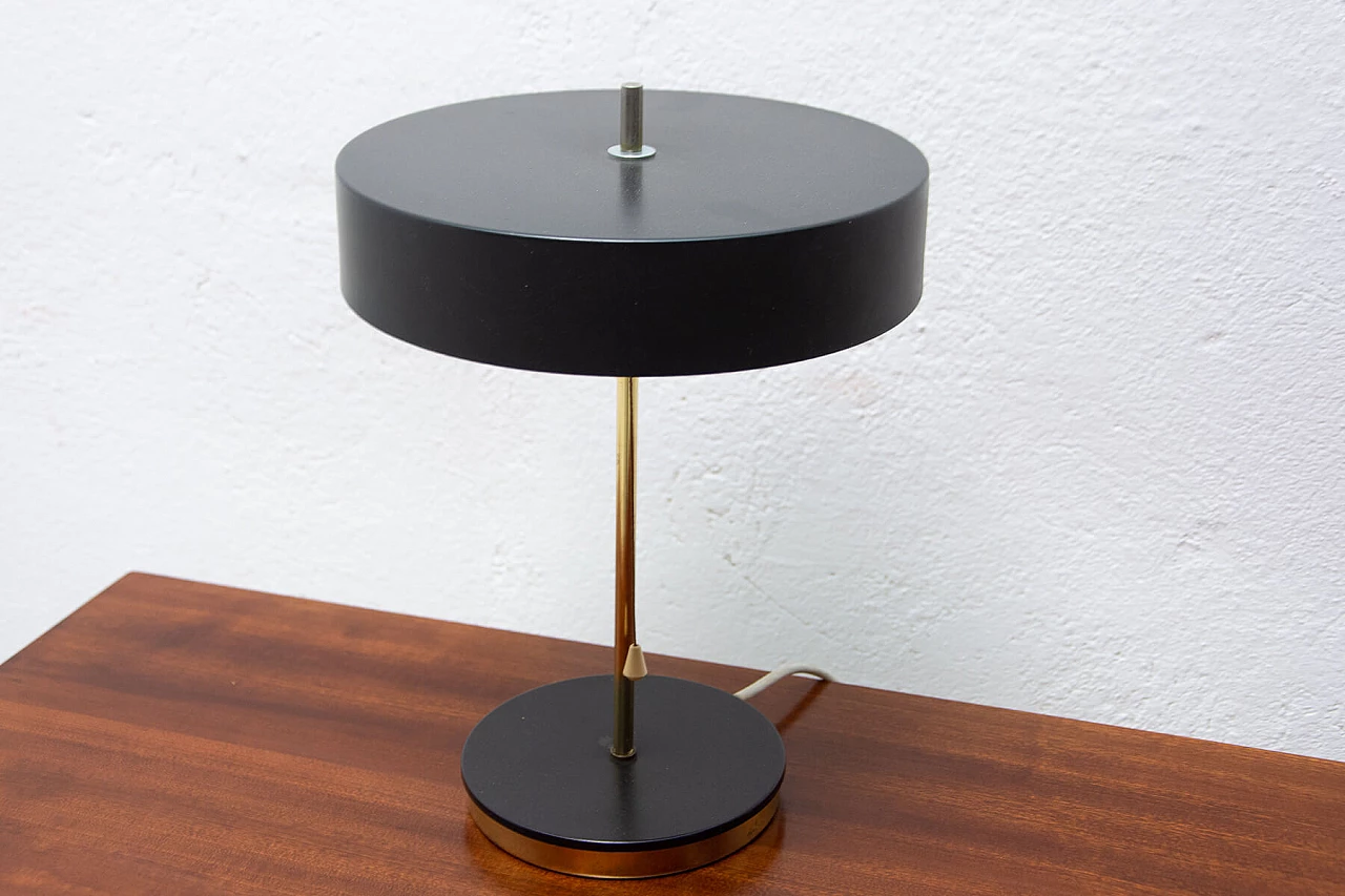 Lampada da tavolo in plastica nera e metallo, anni '60 1470937