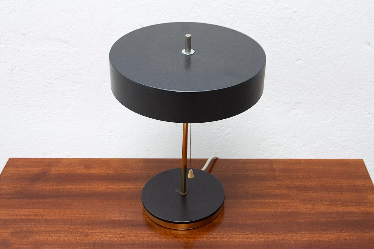 Lampada da tavolo in plastica nera e metallo, anni '60 1470939