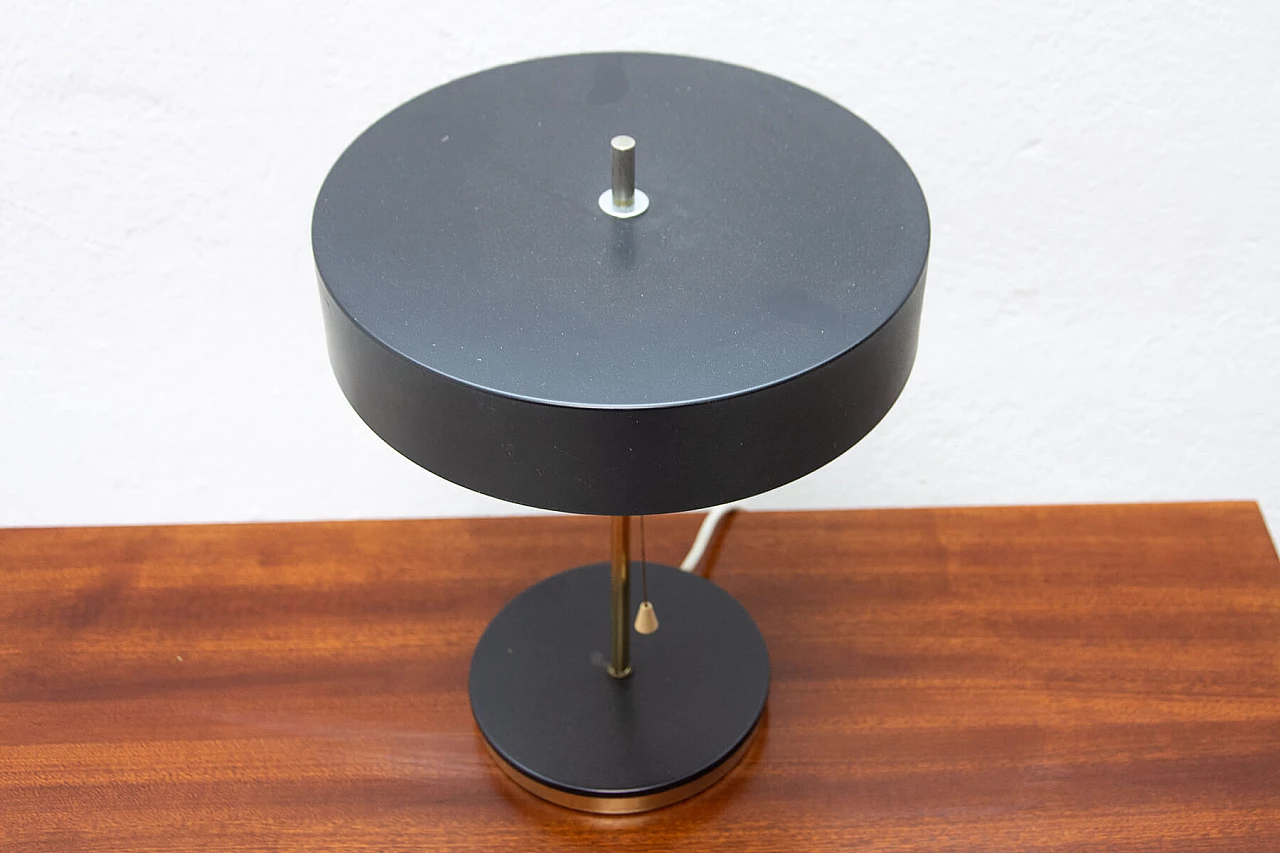 Lampada da tavolo in plastica nera e metallo, anni '60 1470940