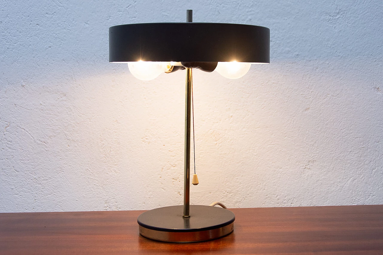 Lampada da tavolo in plastica nera e metallo, anni '60 1470945