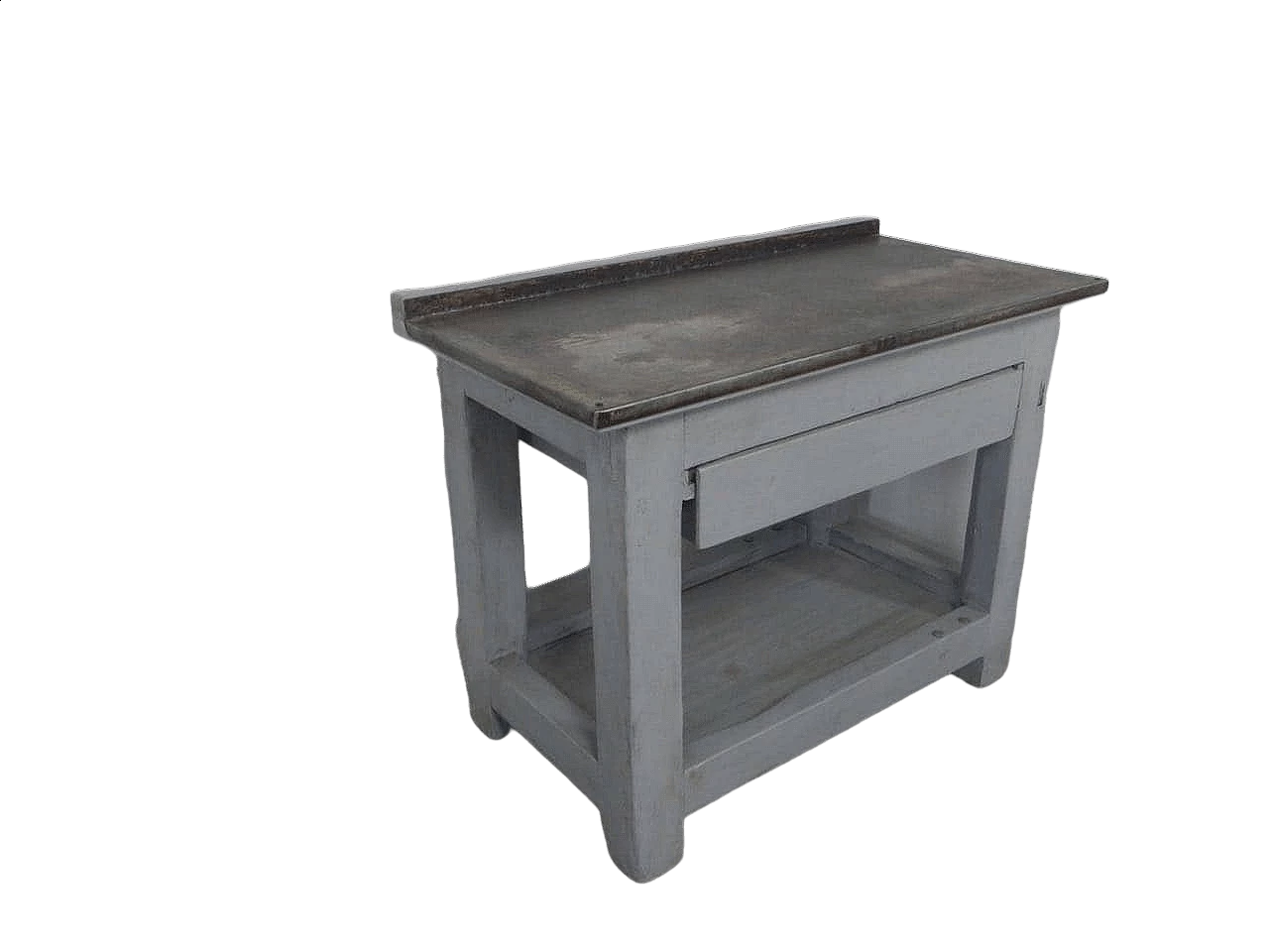 Painted wooden counter with metal top, 1960s 1470948