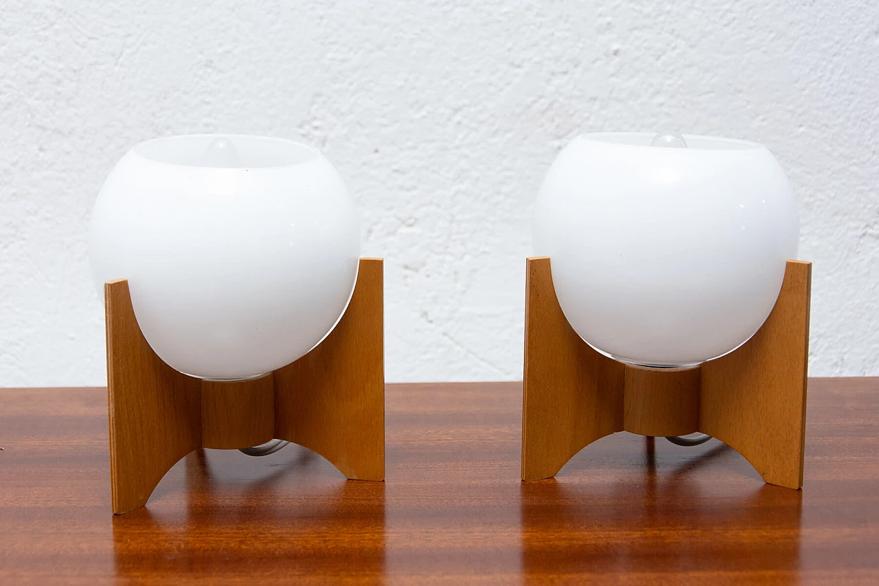 Pair of table lamps by Drevo Humpolec, 1970s 1471085