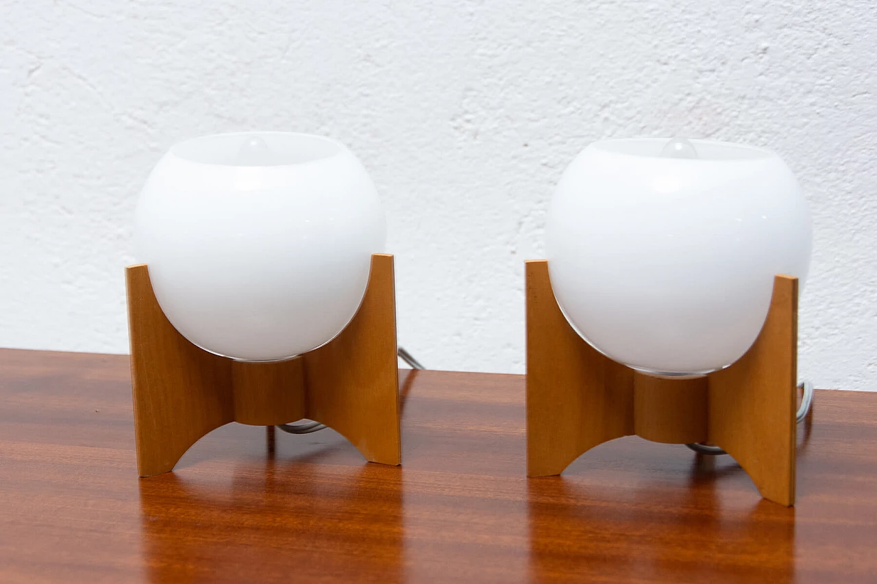 Pair of table lamps by Drevo Humpolec, 1970s 1471086