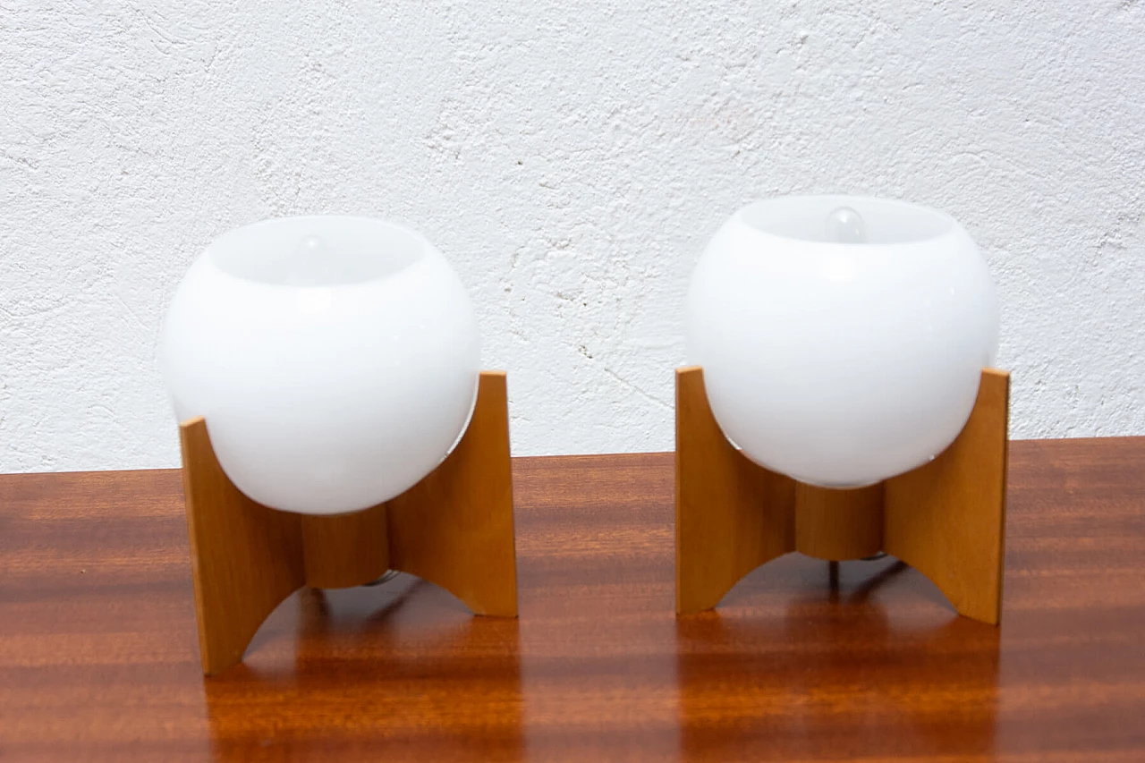Pair of table lamps by Drevo Humpolec, 1970s 1471088
