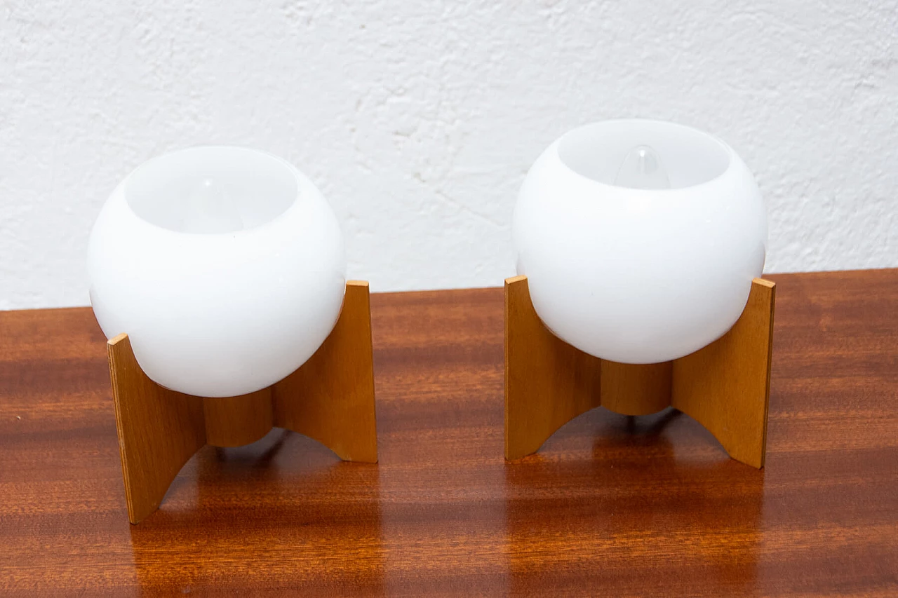Pair of table lamps by Drevo Humpolec, 1970s 1471089
