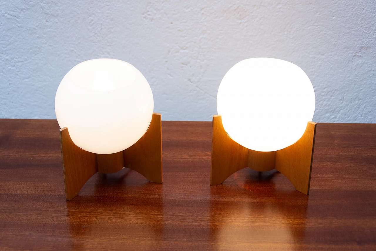 Pair of table lamps by Drevo Humpolec, 1970s 1471098