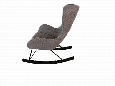 Rocking chair in grey fabric
