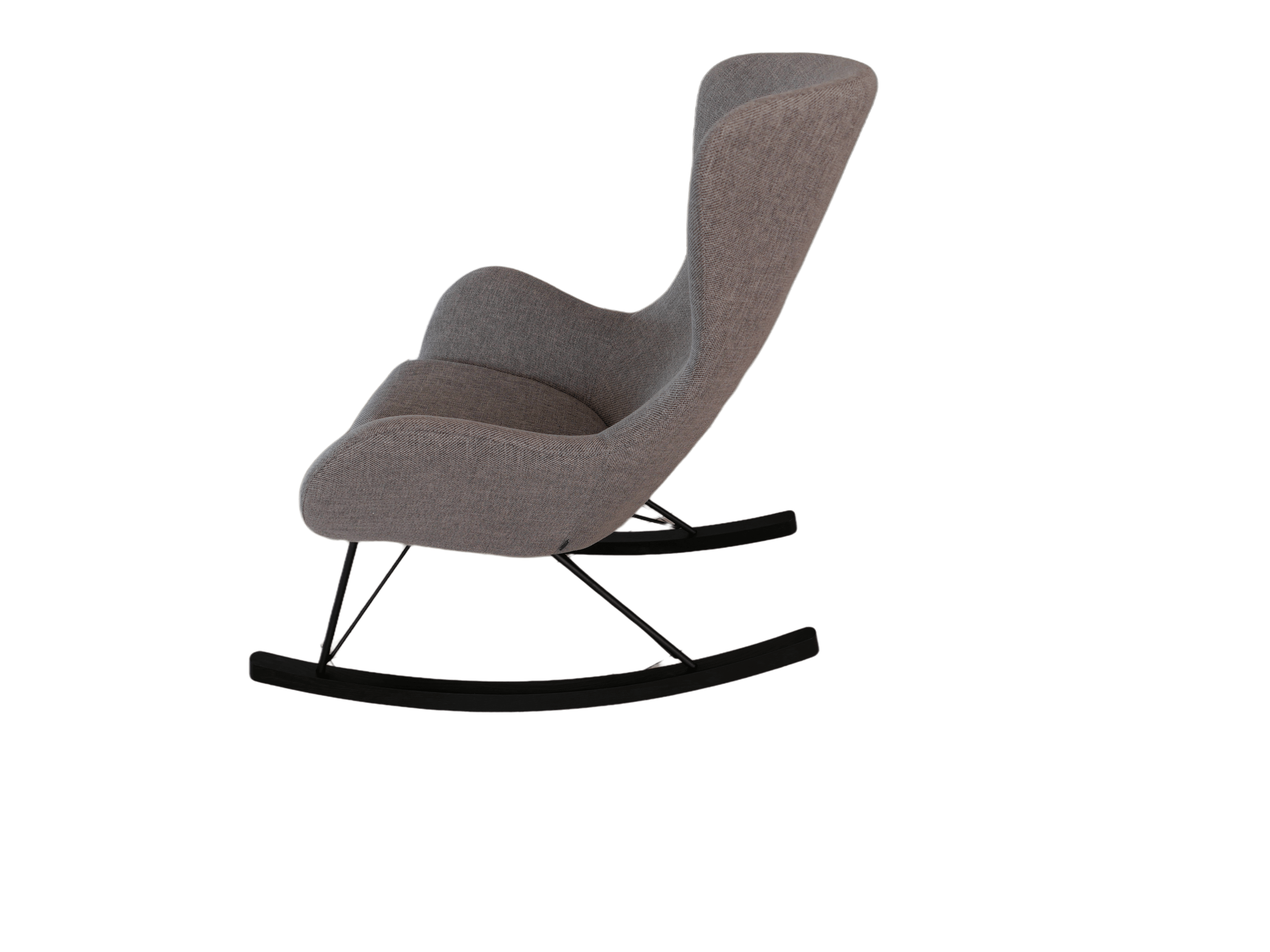 Rocking chair in grey fabric intOndo