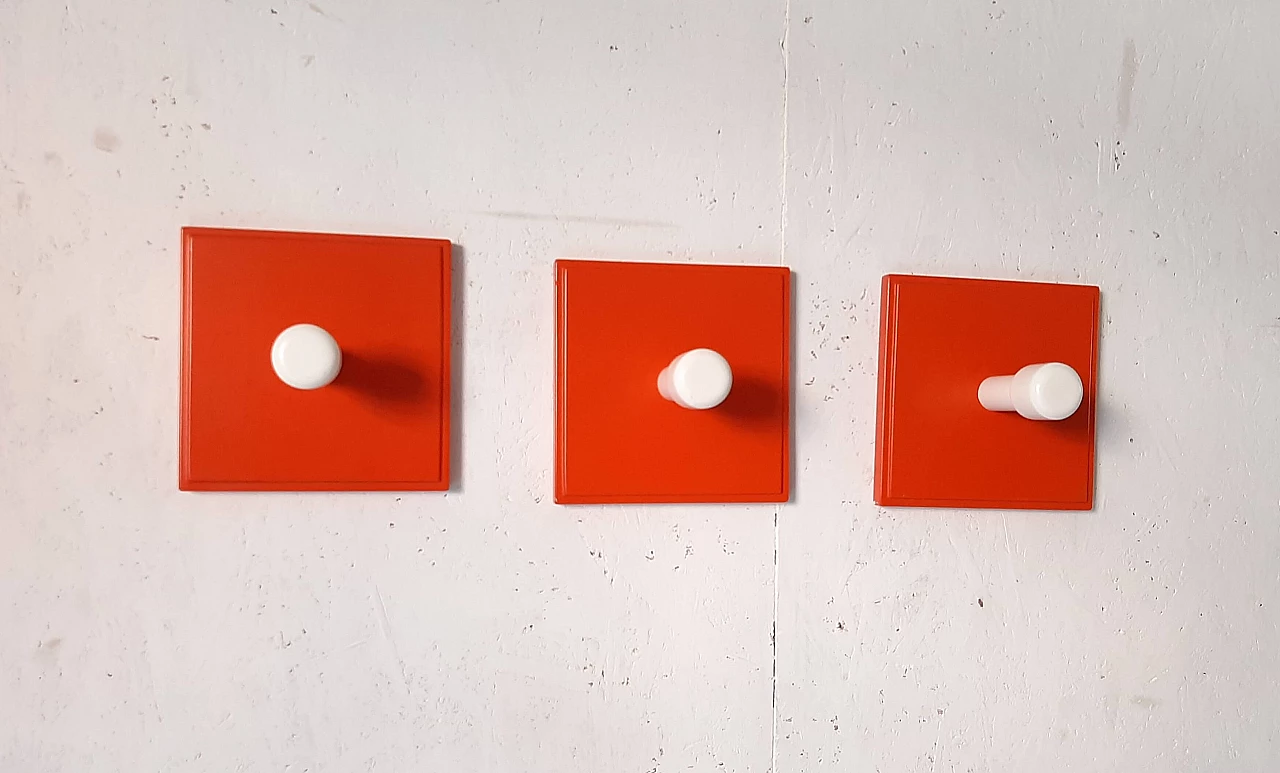 3 Wall-mounted coat hooks, 1970s 1471941