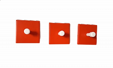 3 Wall-mounted coat hooks, 1970s