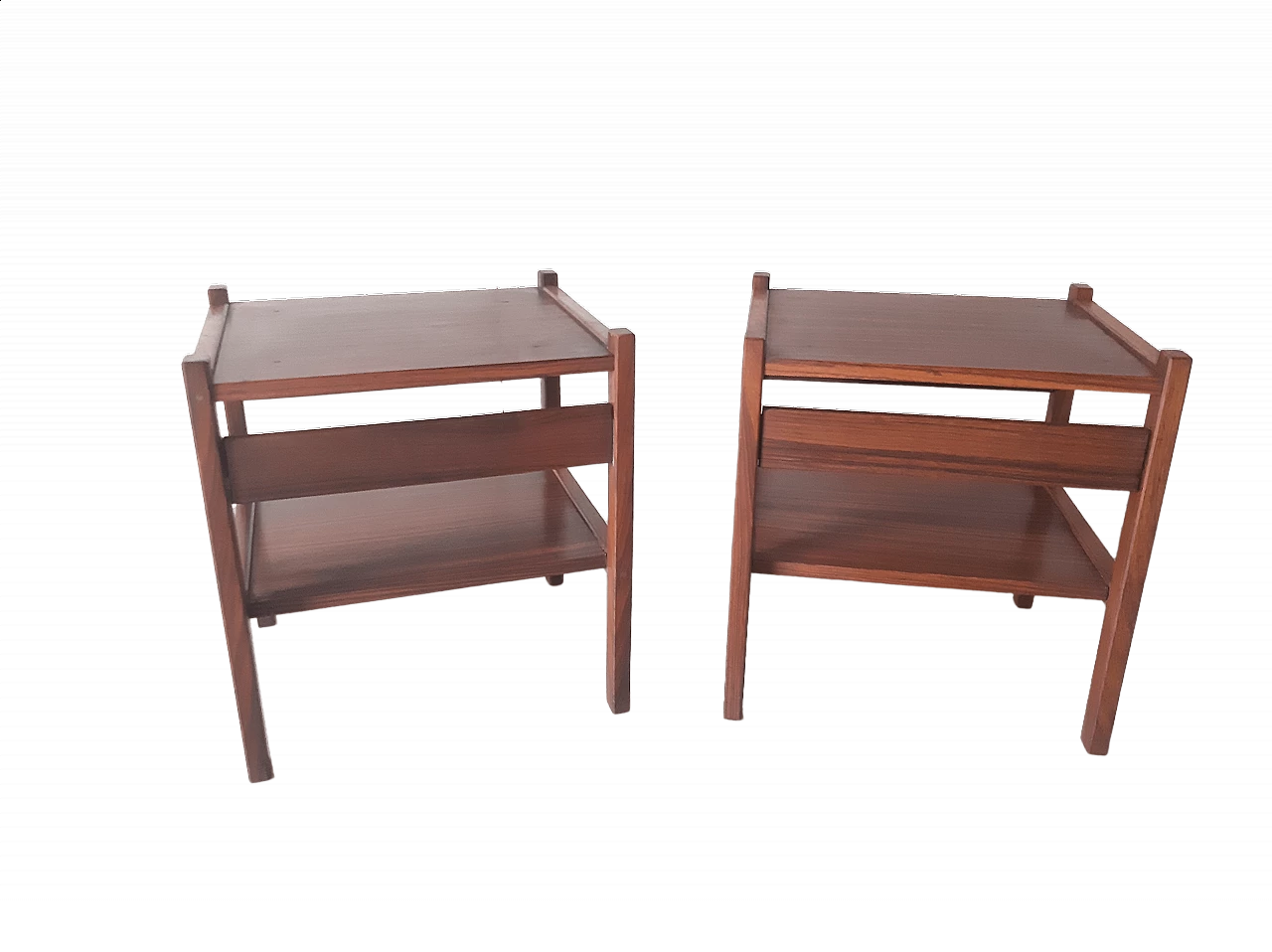 Coppia di comodini in palissandro massello, anni '60 1471991