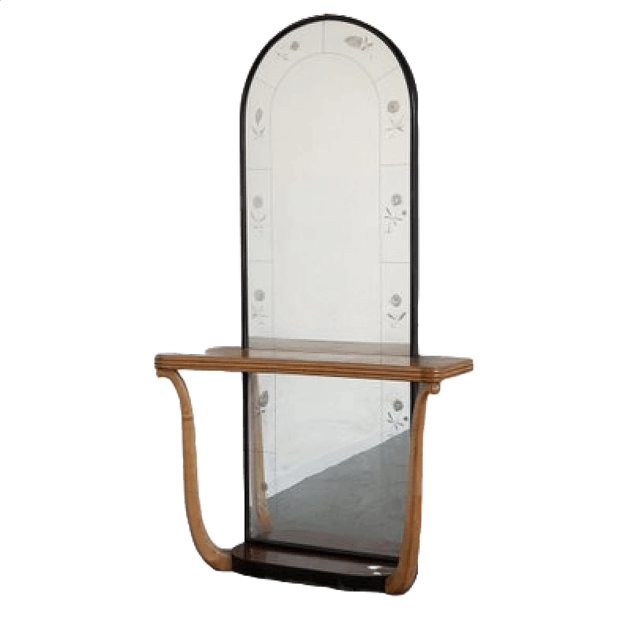 Consolle Art Déco con specchio, anni '40 1472195