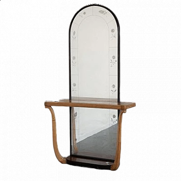 Consolle Art Déco con specchio, anni '40