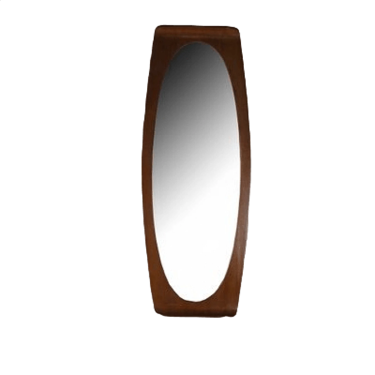 Curved teak wall mirror by Campo e Graffi, 1960s 1472196