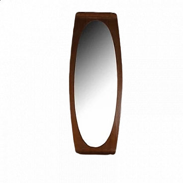 Curved teak wall mirror by Campo e Graffi, 1960s