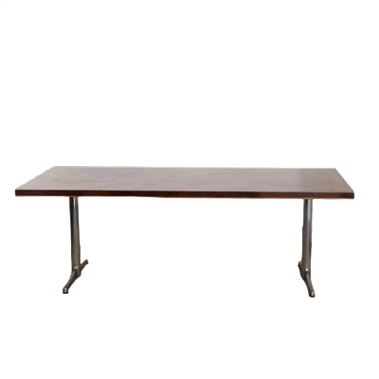 Scrivania in legno con gambe in metallo, anni '60 1472197