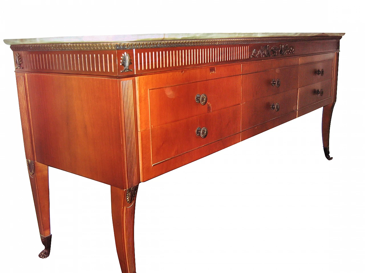 Dresser with 6 drawers and marble top, 1960s 1472199