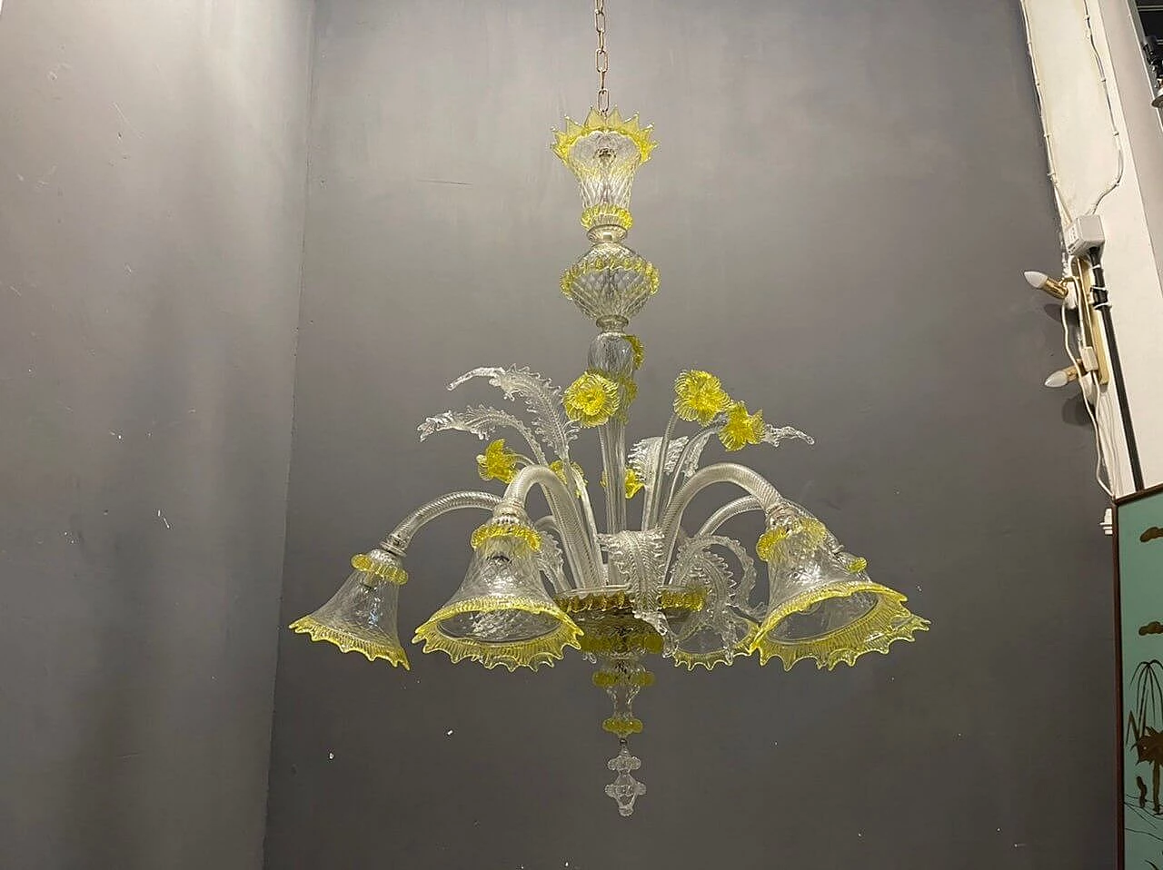 Murano glass flower chandelier, 1960s 1472291