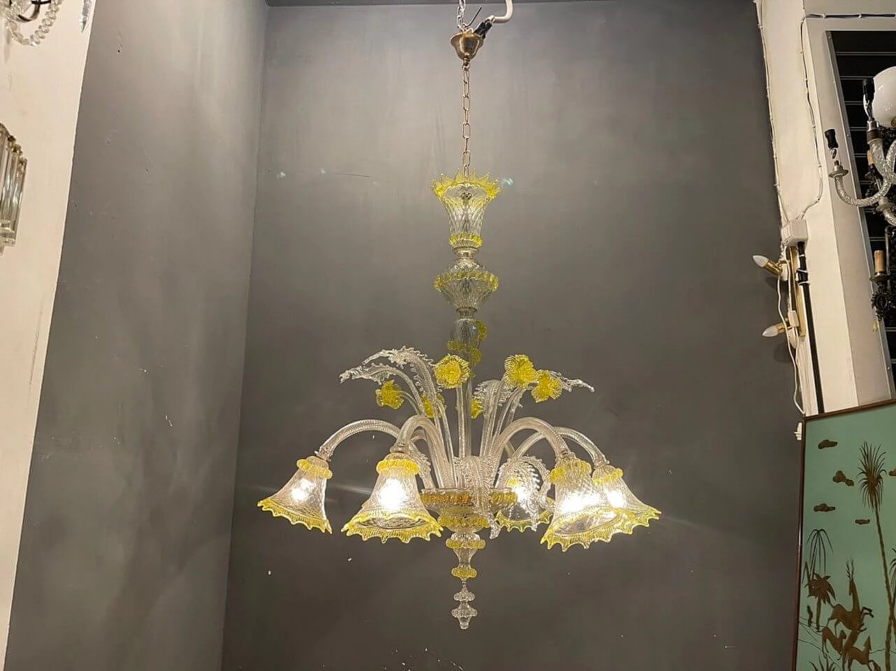 Murano glass flower chandelier, 1960s 1472292