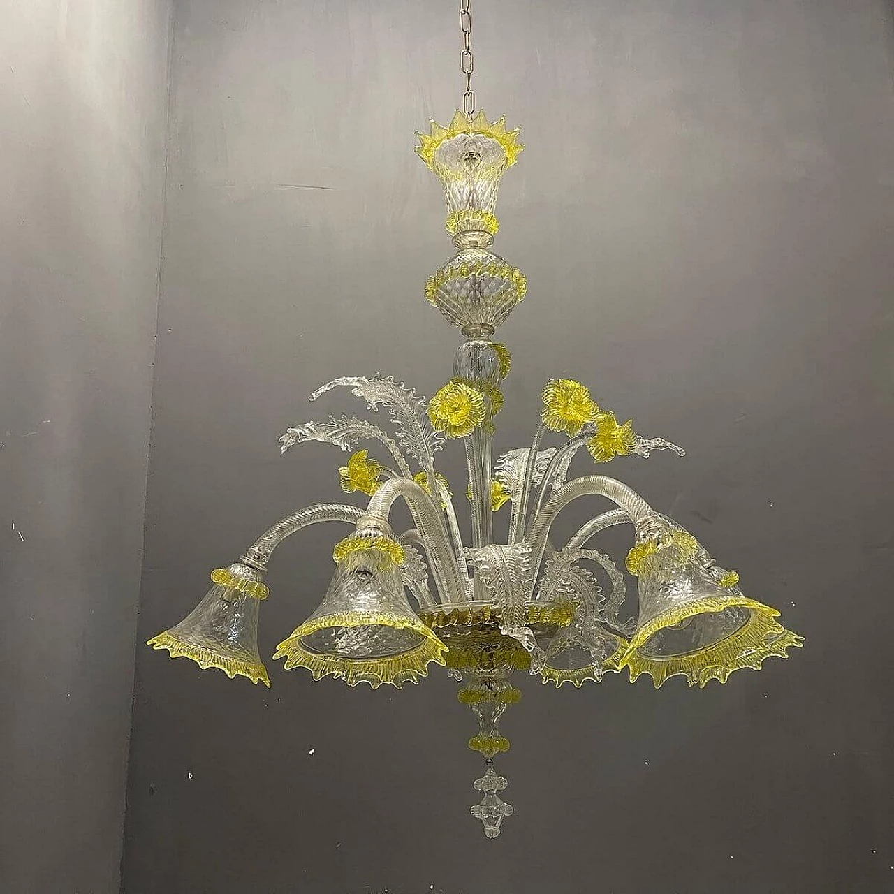 Murano glass flower chandelier, 1960s 1472296