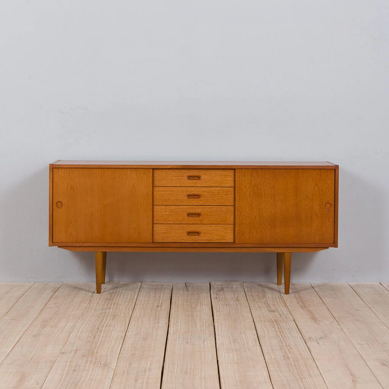 Sideboard with 4 drawers in teak, 1960s 1472343