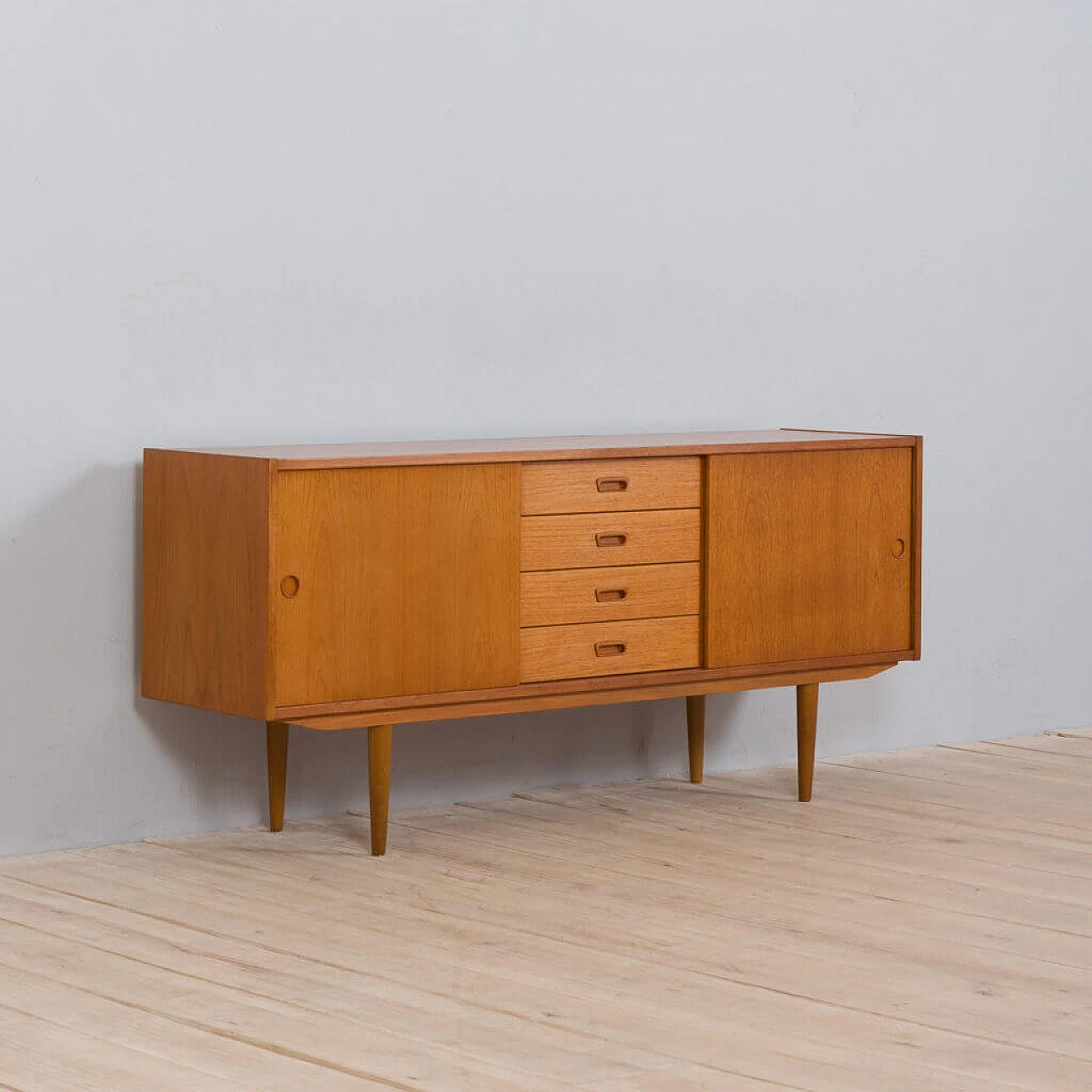 Sideboard with 4 drawers in teak, 1960s 1472346