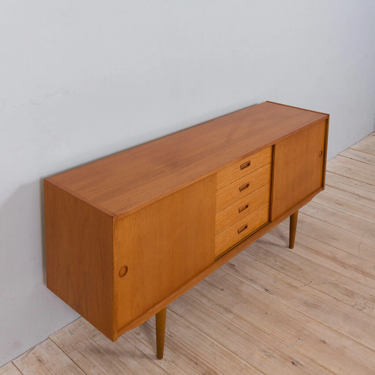 Sideboard with 4 drawers in teak, 1960s 1472349