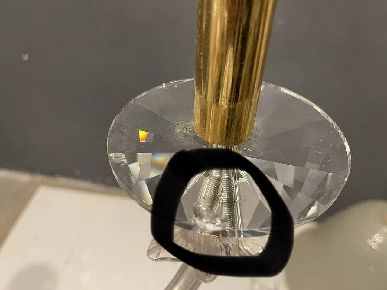 Murano glass bobeches chandelier, 1980s 1472404