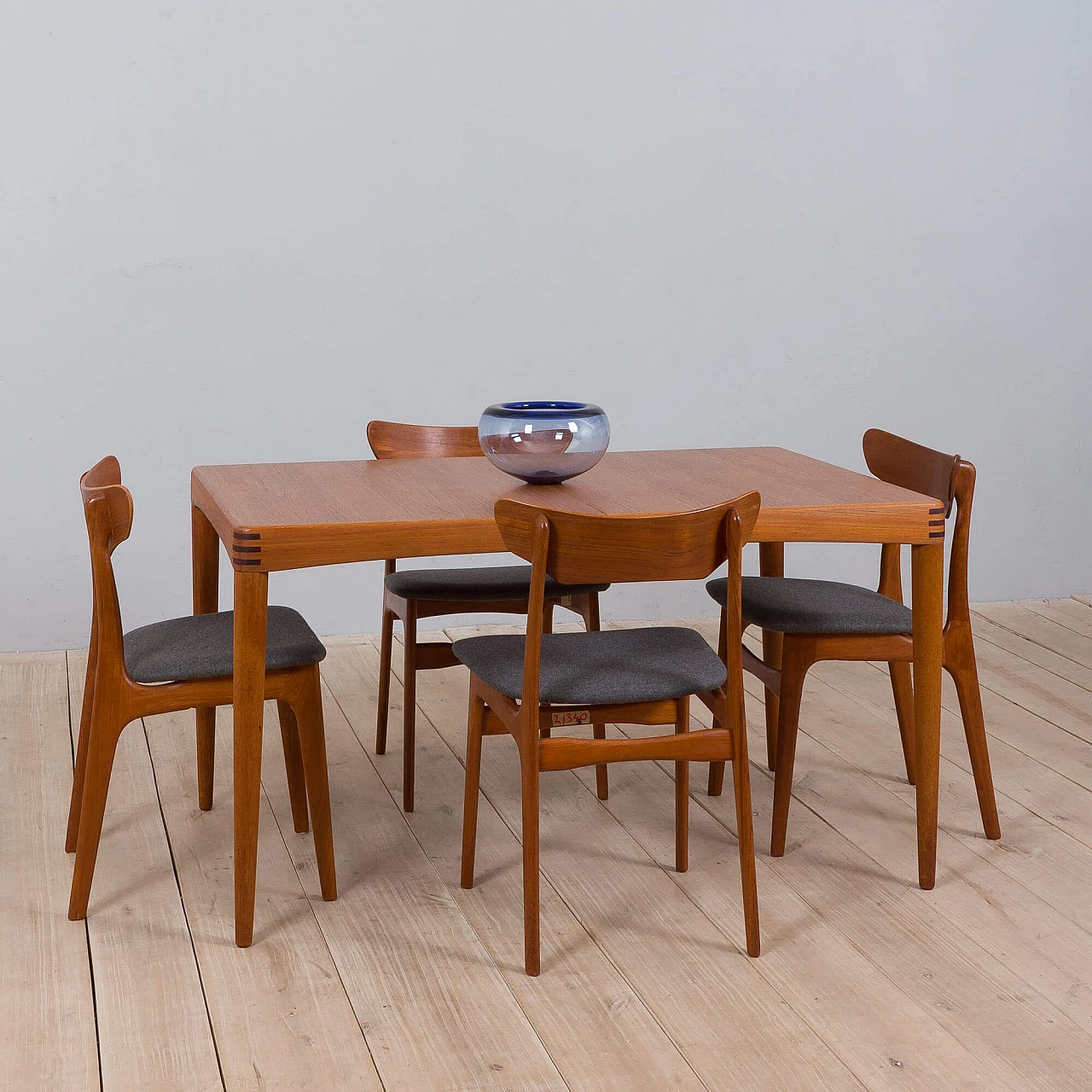 Extendable rectangular teak table by H.W. Klein for Bramin Møbler, 1960s 1472549