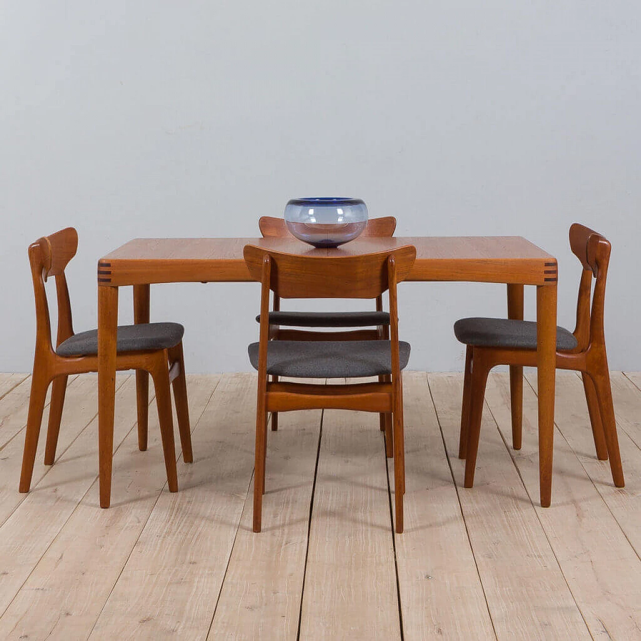 Extendable rectangular teak table by H.W. Klein for Bramin Møbler, 1960s 1472551