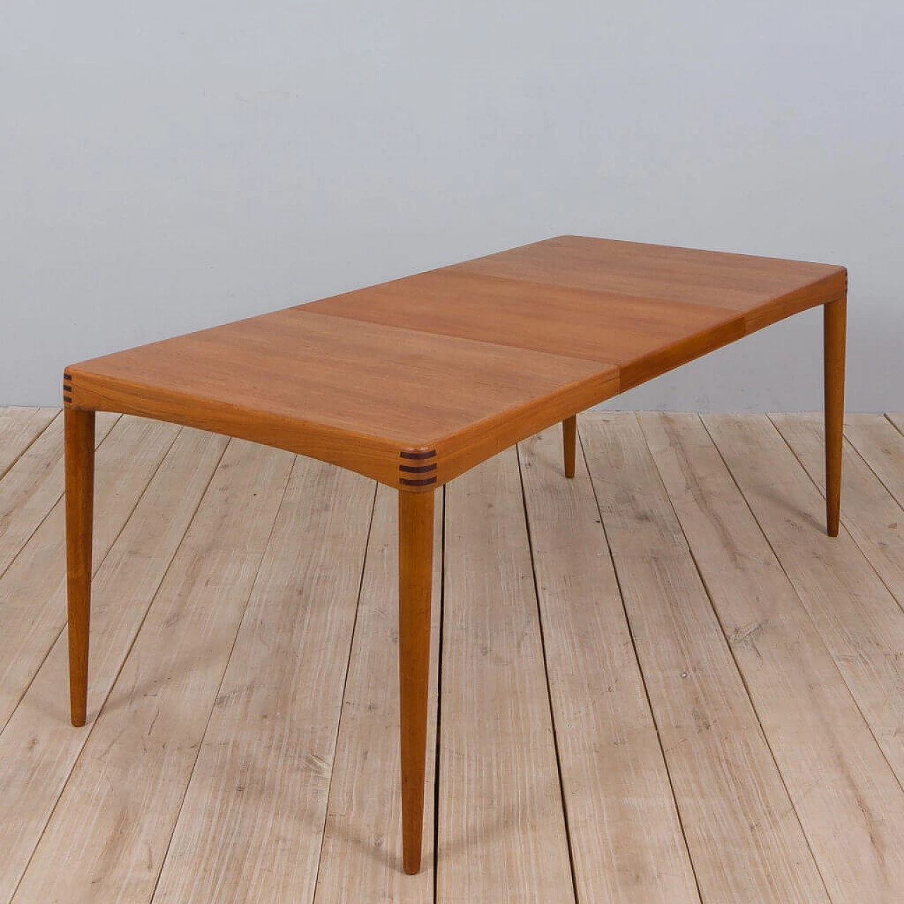 Extendable rectangular teak table by H.W. Klein for Bramin Møbler, 1960s 1472564