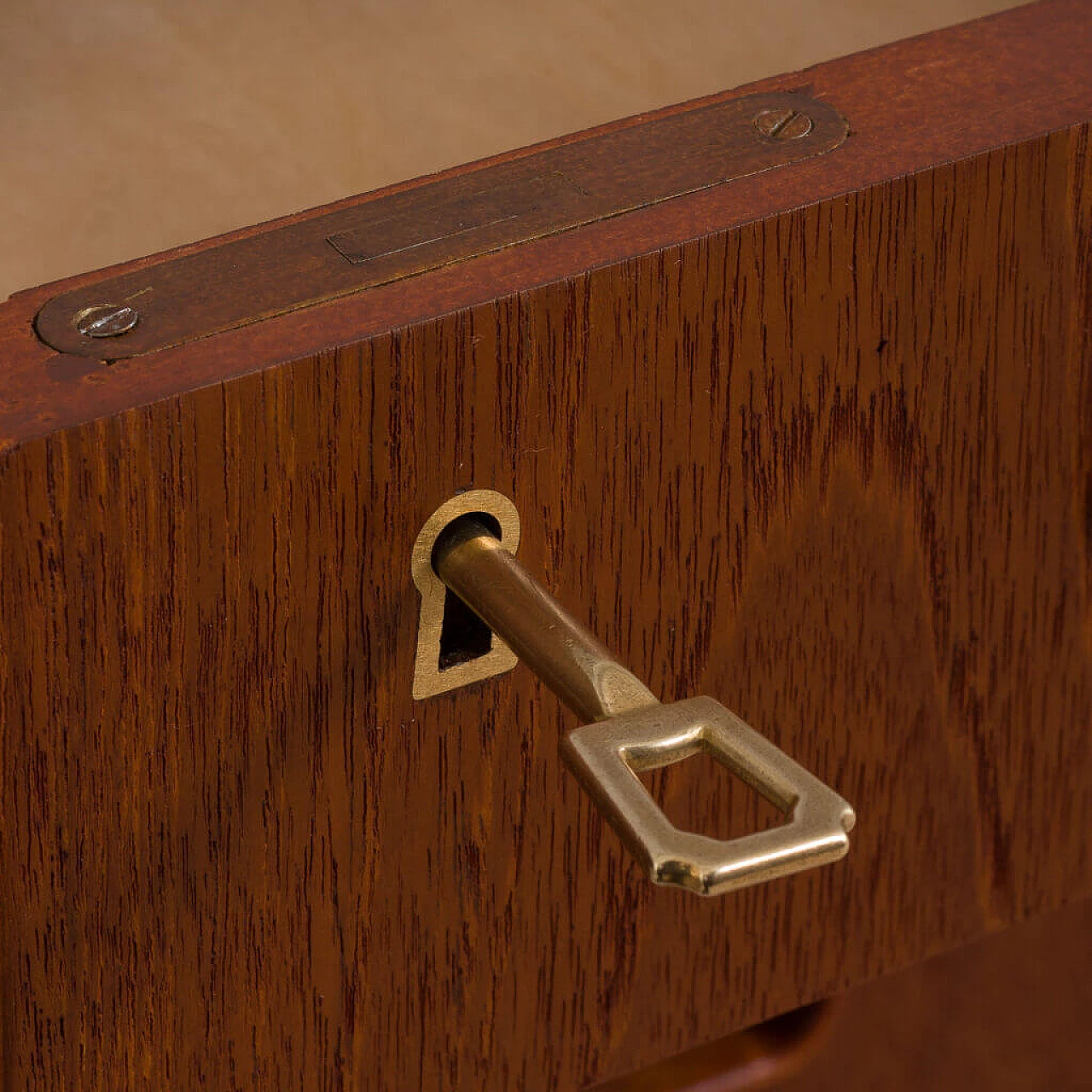 Teak desk with 6 drawers, 1960s 1472585