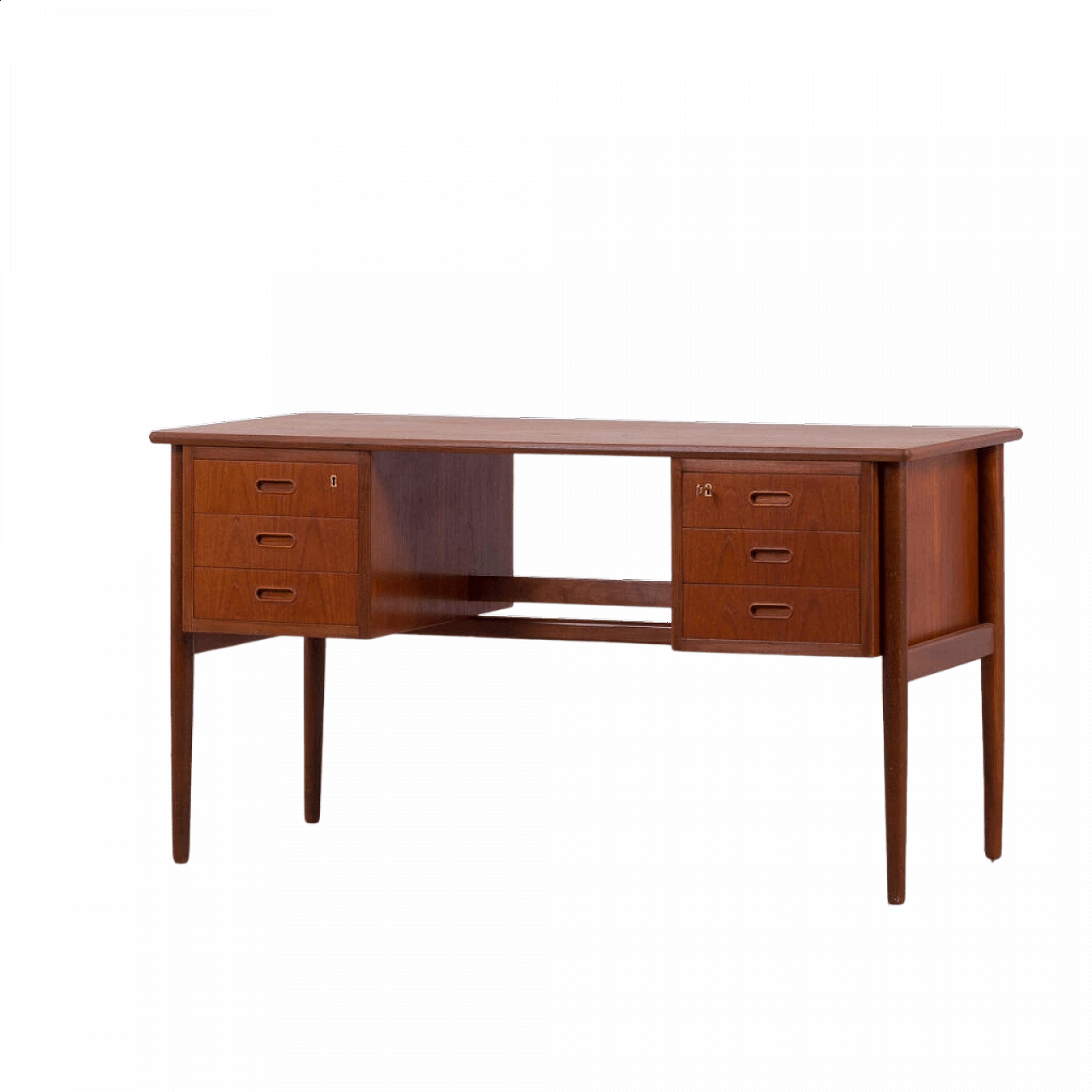 Teak desk with 6 drawers, 1960s 1472591