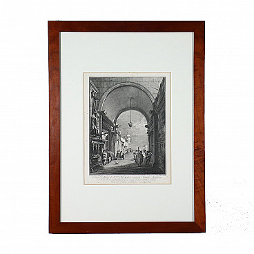 Copia da Capriccio con portico e pulcinelli, acquaforte di Filippo Rizzi, 1780