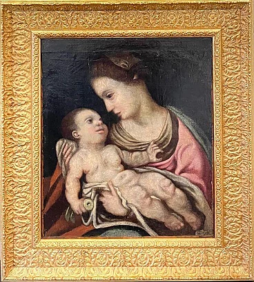 Painting Madonna and Child by a Lombard master, 16th century