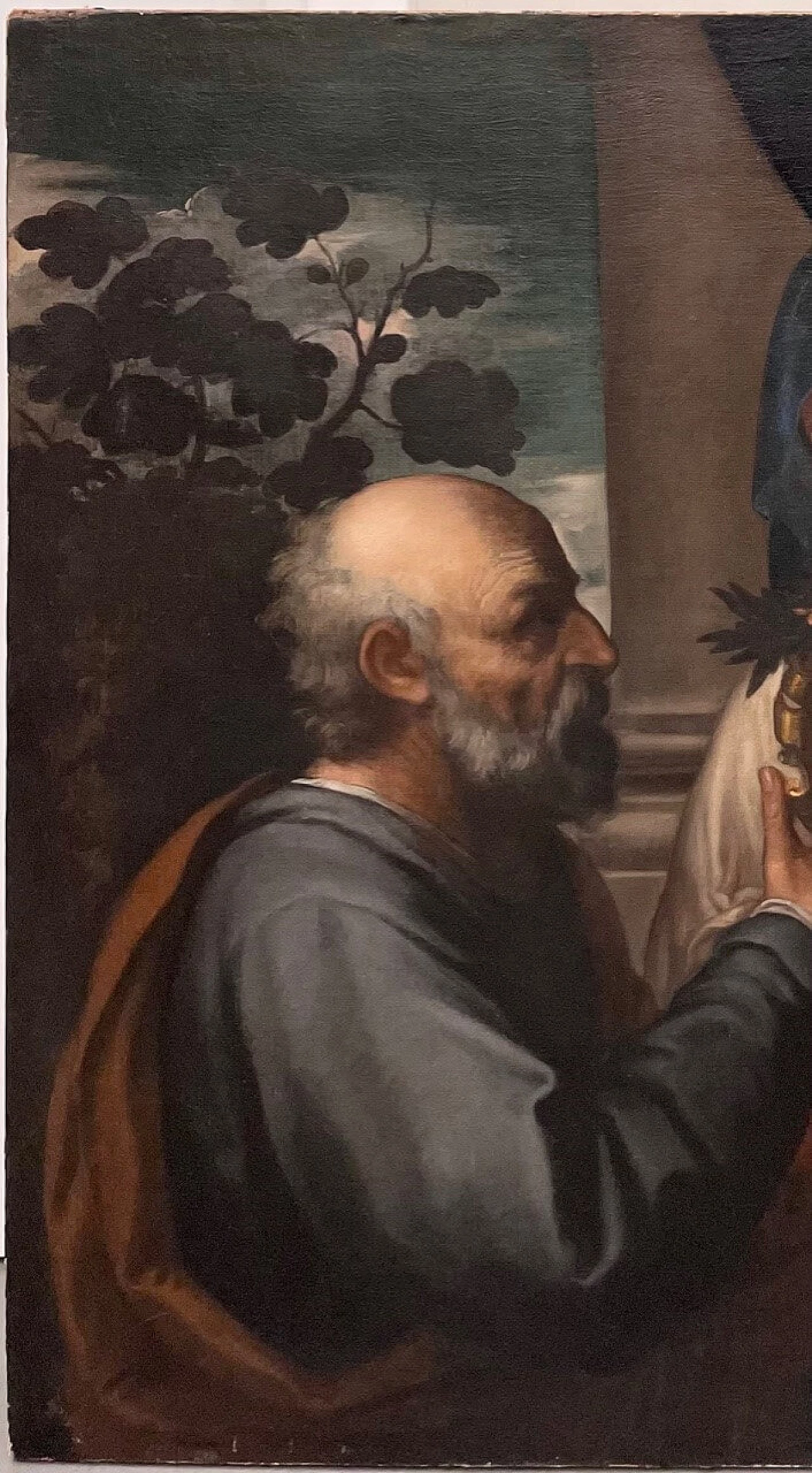 Dipinto Sacra Famiglia con stemma nobiliare alla maniera di Tiziano Vecellio, '500 1473325