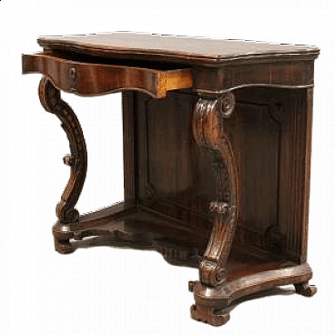 Console in stile Carlo X in noce, '800