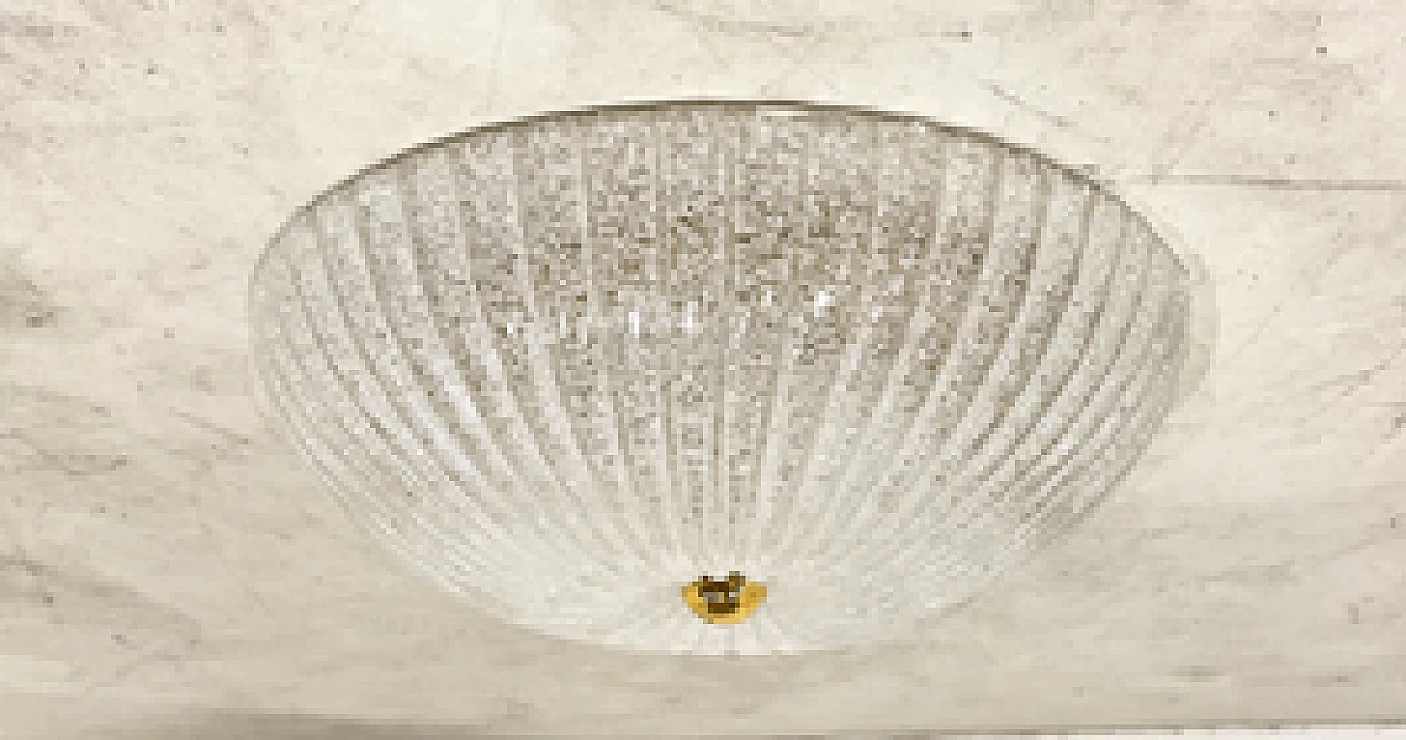 Coppia di lampade da soffitto in vetro di Murano di Vistosi, anni '70 1473492