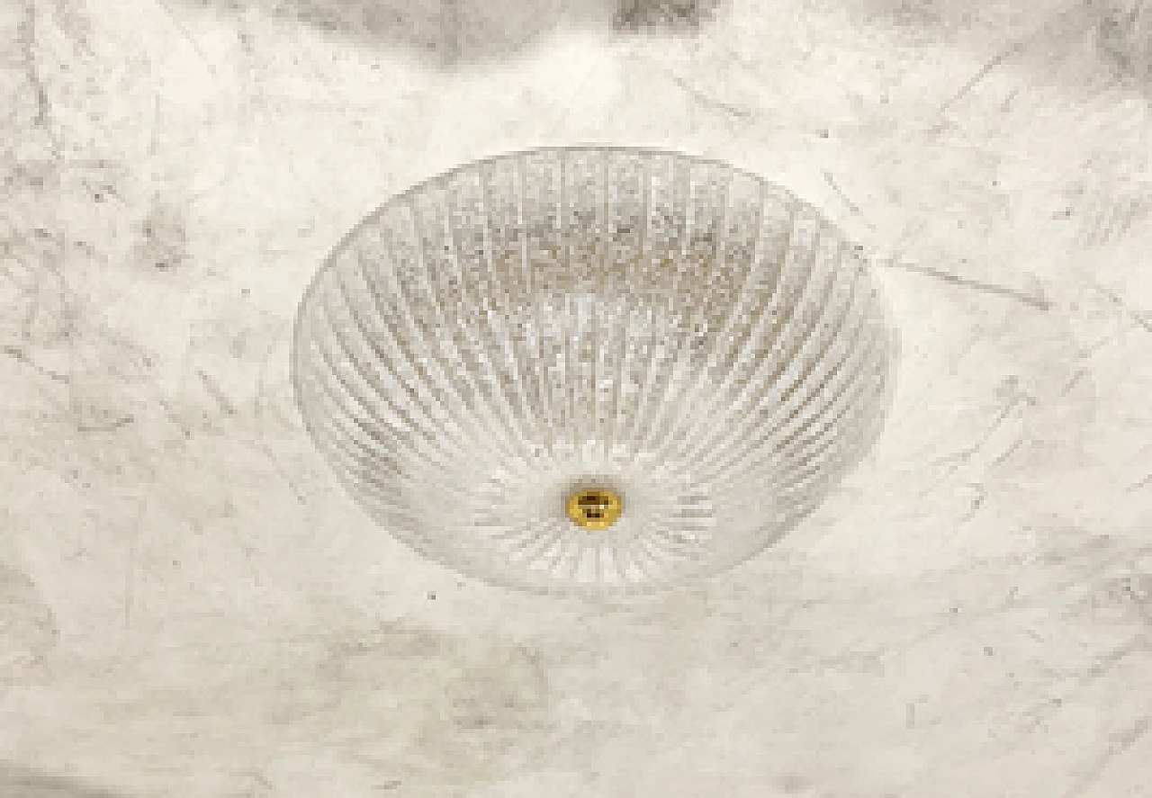 Coppia di lampade da soffitto in vetro di Murano di Vistosi, anni '70 1473493