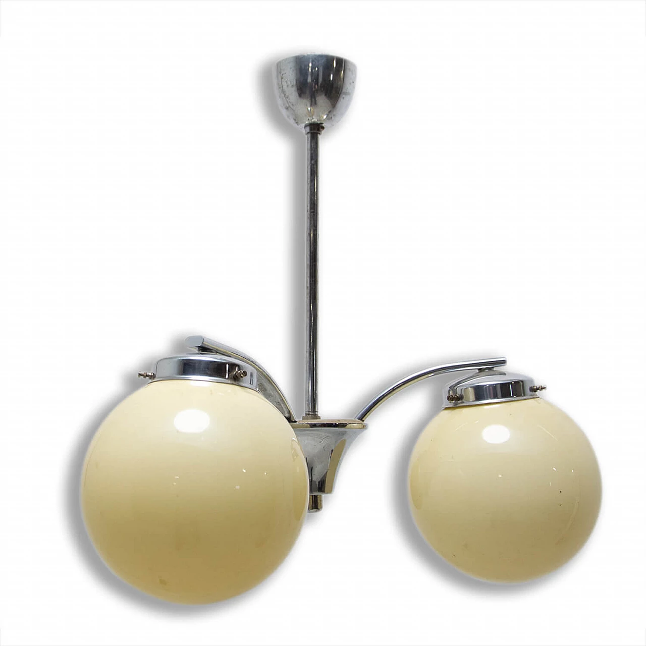Art Deco style 3-armed metal chandelier, 1930s 1473543