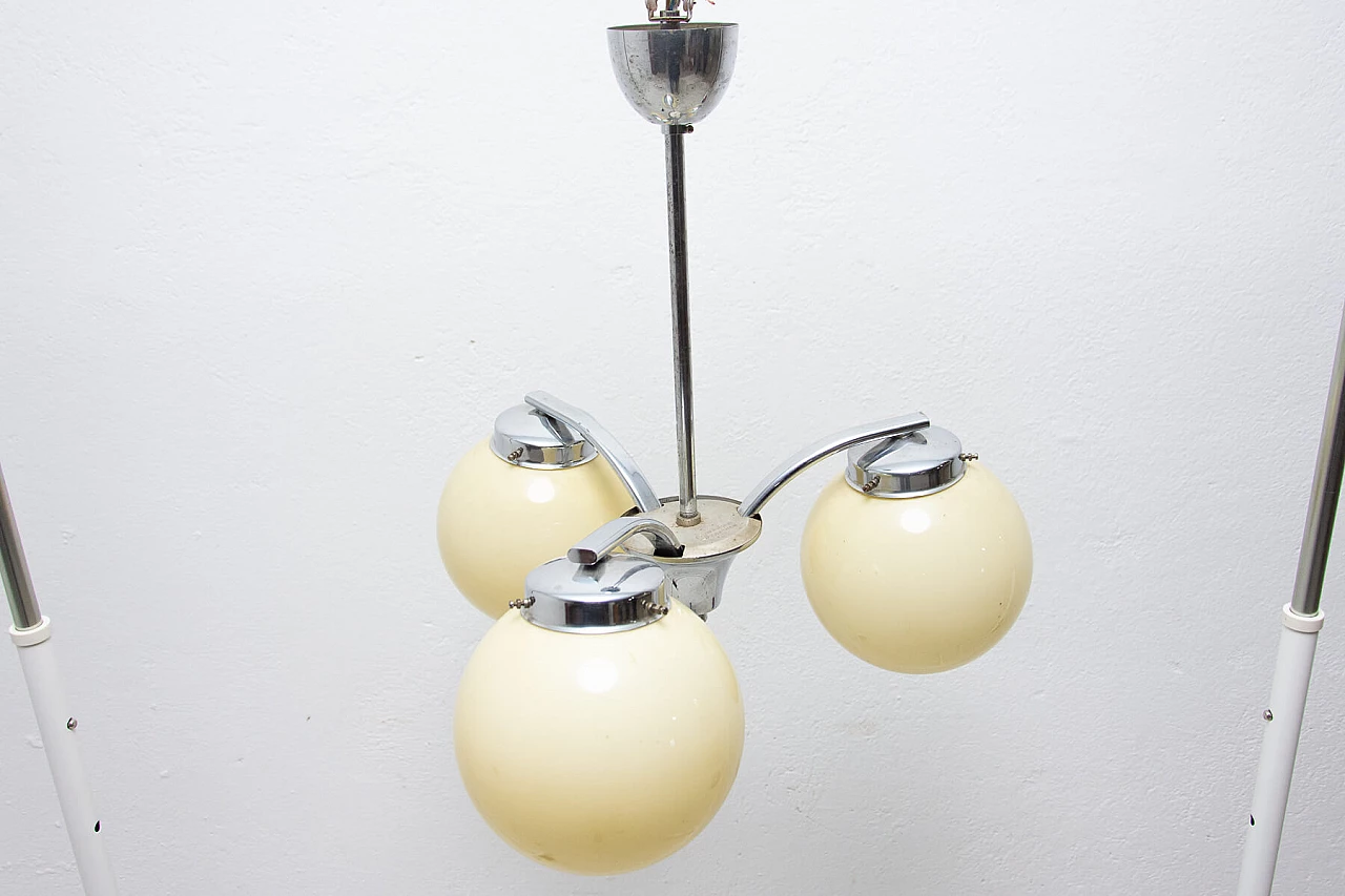 Art Deco style 3-armed metal chandelier, 1930s 1473546
