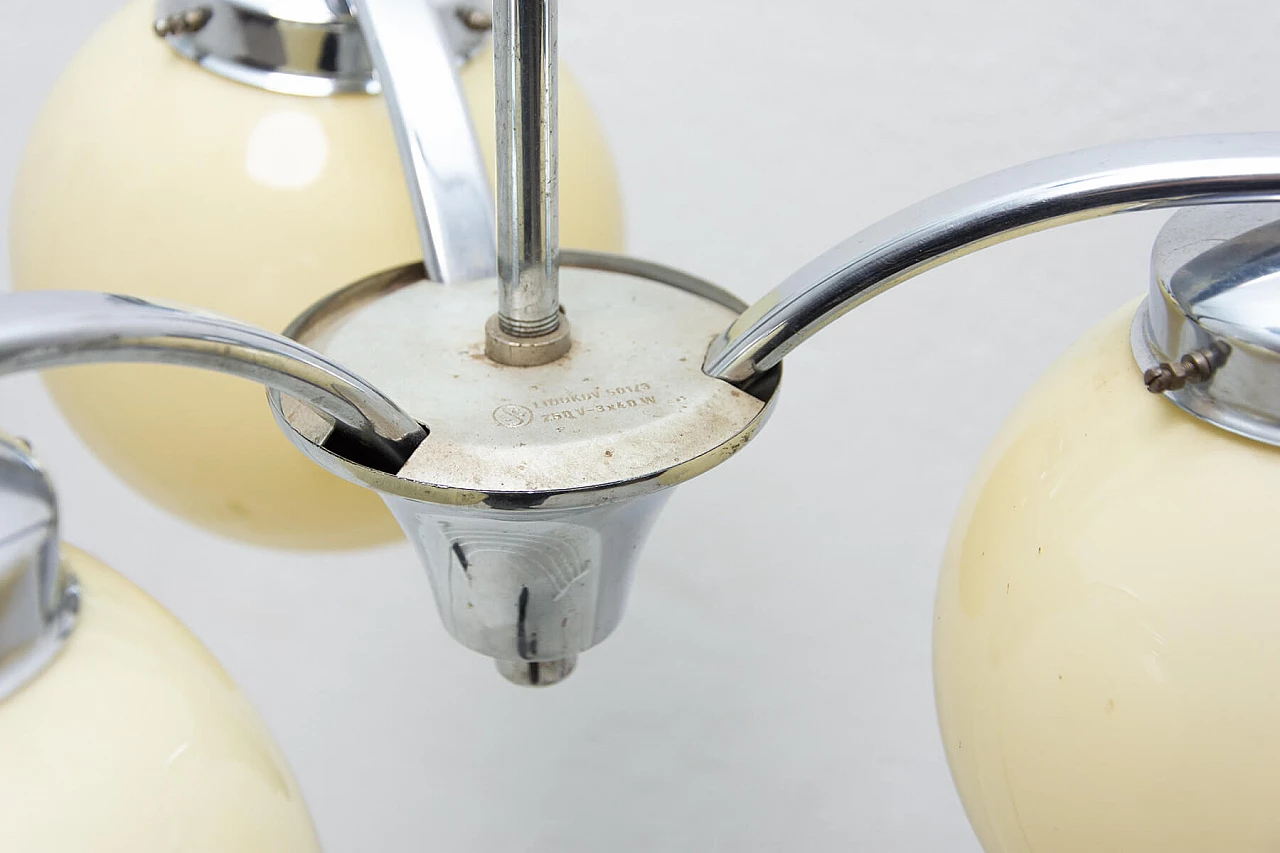 Art Deco style 3-armed metal chandelier, 1930s 1473547