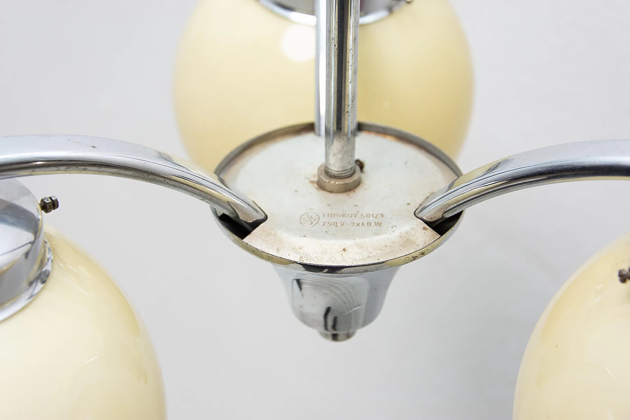 Art Deco style 3-armed metal chandelier, 1930s 1473548